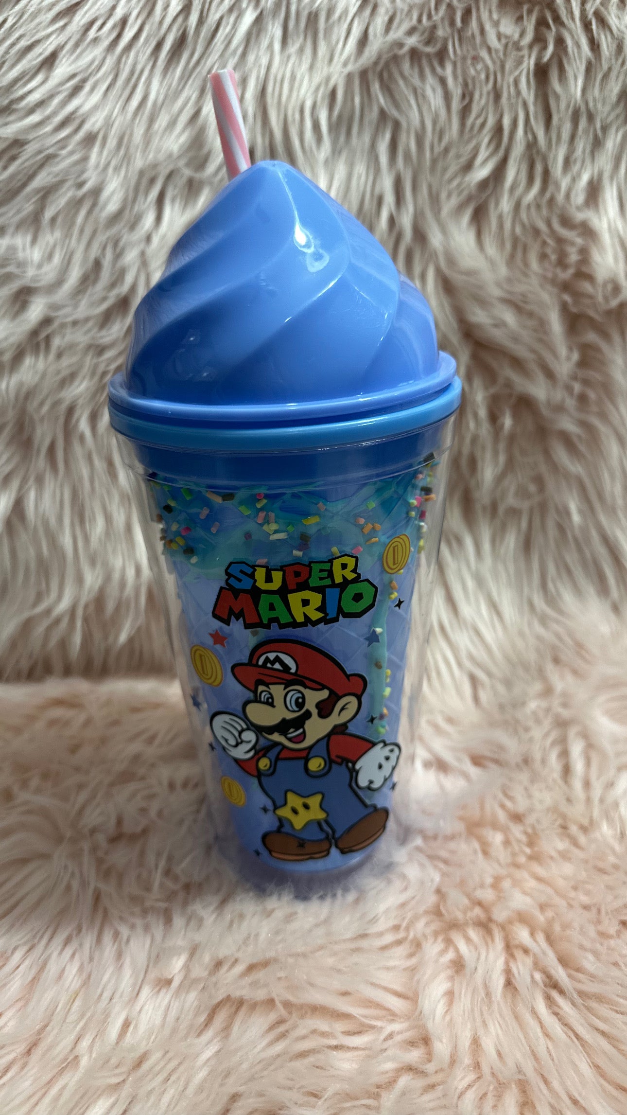 Video Game Character 16 Oz Custom Blue Ice cream cone Tumbler