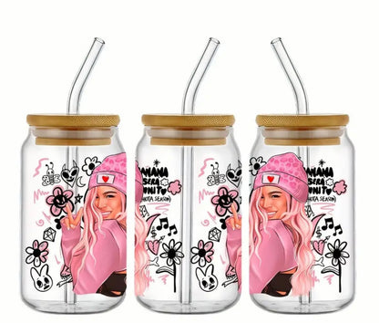 Singer Customized 16 Oz Glass Cup
