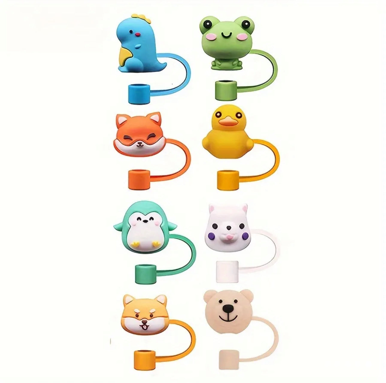 Animal figure straw toppers